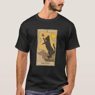 Camiseta Tarot Carta Él Loco Y Gato Negro Él Gatos Sol