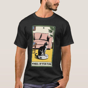 Camiseta Tarot Carta Rueda del Gato de la Fur-Tuna Aspirado