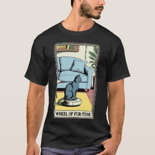 Camiseta Tarot Carta Rueda del Gato de la Fur-Tuna Aspirado
