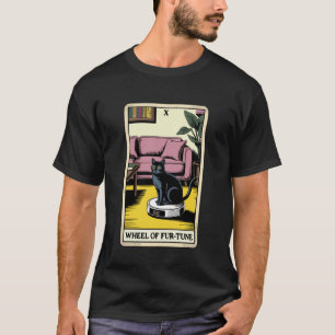 Camiseta Tarot Carta Rueda del Gato de la Fur-Tuna Aspirado