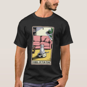 Camiseta Tarot Carta Rueda del Gato de la Fur-Tune Aspirado