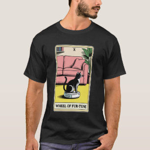 Camiseta Tarot Carta Rueda Robot Aspiradora Gato Fur-Tune C
