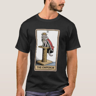 Camiseta Tarot de gato Carta El Emperador Gato Poste de Ras