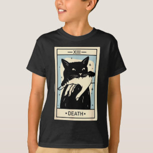 Camiseta Tarot de Gato Negro Muerte Halloween Gato Brujo Am