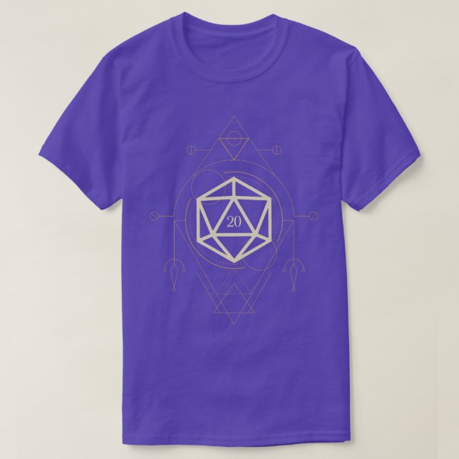 Camiseta Tarot Eleven de asíntesis poliétrica D20 dados (Diseño del anverso)