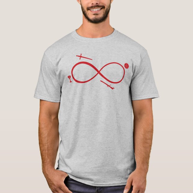 Camiseta Tarot Lemniscate: El mago y los elementos (Anverso)
