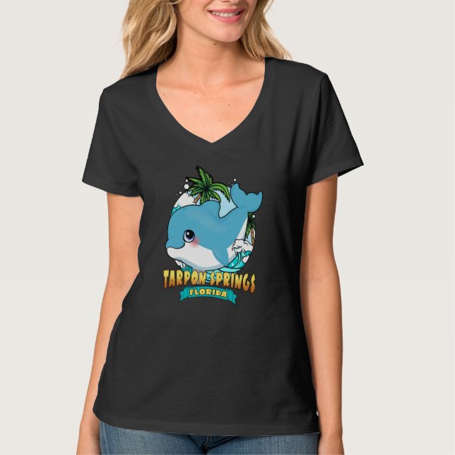 Camiseta TARPON SPRINGS FLORIDA Cute Baby Dolphin Beach Sou (Anverso)