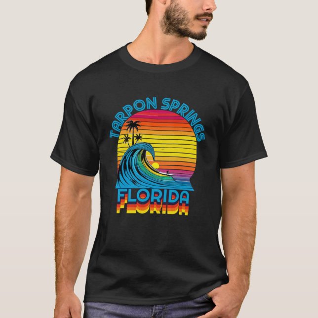 Camiseta Tarpon Springs Florida Retro Throwback Surf & Beac (Anverso)