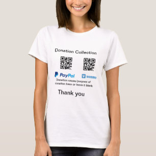 Camiseta tarro de propinas para donaciones añade tu nombre