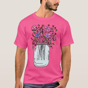 Camiseta Tarros de Mason con Flores