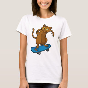 Camiseta Tarsier como Skater con Skateboard