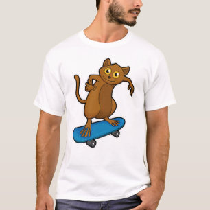 Camiseta Tarsier como Skater con Skateboard