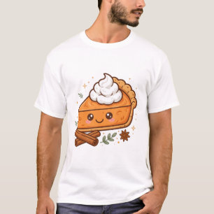 Camiseta Tarta De Calabaza Kawaii Arte De Postre De Otoño