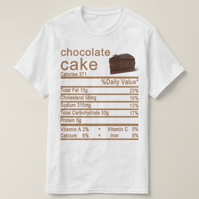 Camiseta tarta de chocolate (Diseño del anverso)