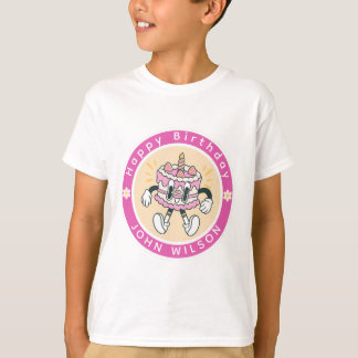 Camiseta Tarta de cumpleaños bailando retro linda