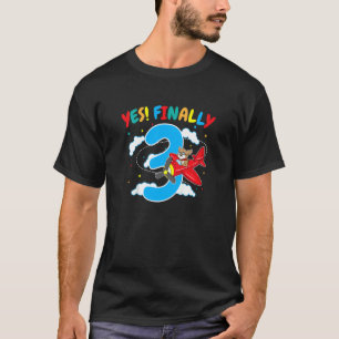 Camiseta Tarta de cumpleaños de 3 años para niños Perro vol