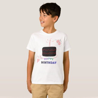 Camiseta Tarta de Cumpleaños Impresa para Niños