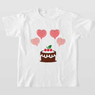 Camiseta Tarta de Cumpleaños Impresa para Niños