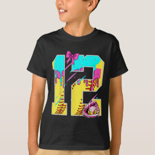Camiseta Tarta de cumpleaños número 12 de helado suave 12 a