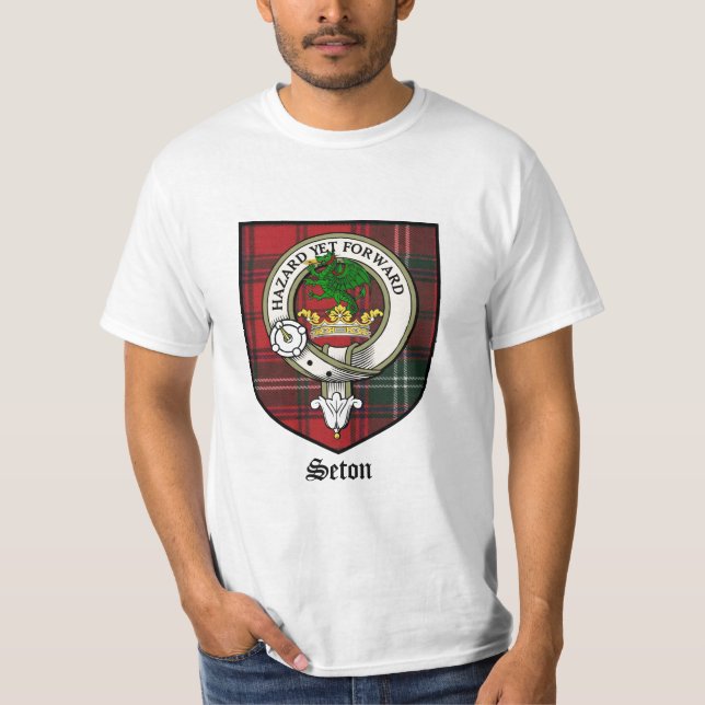 Camiseta Tartán de la insignia del escudo del clan de Seton (Anverso)