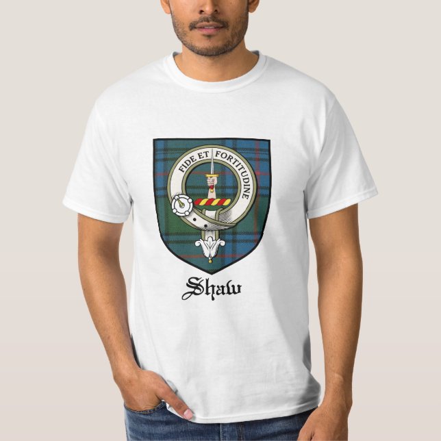 Camiseta Tartán de la insignia del escudo del clan de Shaw (Anverso)