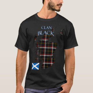 Camiseta Tartan del clan escocés negro Escocia