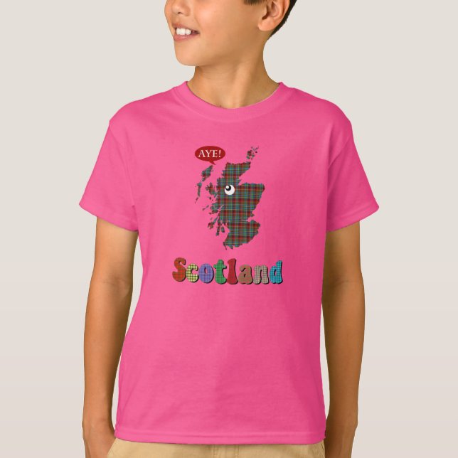 Camiseta Tartan Scotland Aye Map T-Shirt (Anverso)