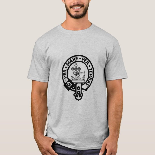 Camiseta Tartán y escudo escoceses de Donald del clan (Anverso)