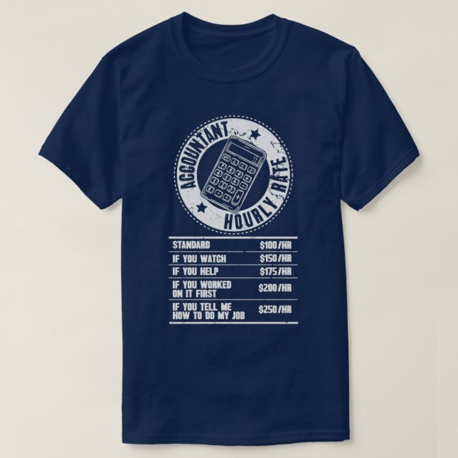 Camiseta Tasa de horas de contabilidad (Diseño del anverso)