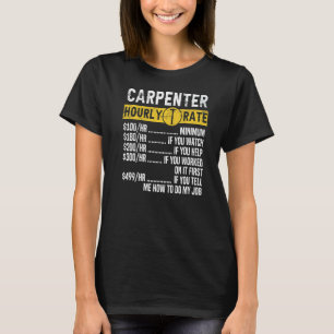 Camiseta Tasa de horas de trabajo en madera de vintage Carp