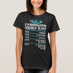 Camiseta Tasa de horas de trabajo en madera de vintage Carp