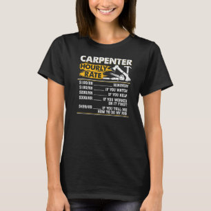 Camiseta Tasa de horas de trabajo en madera de vintage Carp