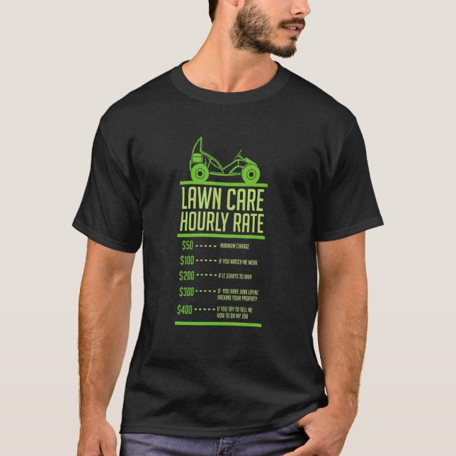 Camiseta Tasa horaria de cuidado de césped para la siembra  (Anverso)