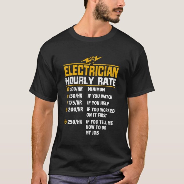 Camiseta Tasa Horaria De Electricistas Para Electricistas (Anverso)