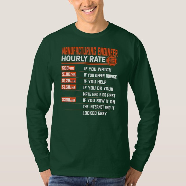 Camiseta Tasa horaria de ingeniería de manufactura (Anverso)
