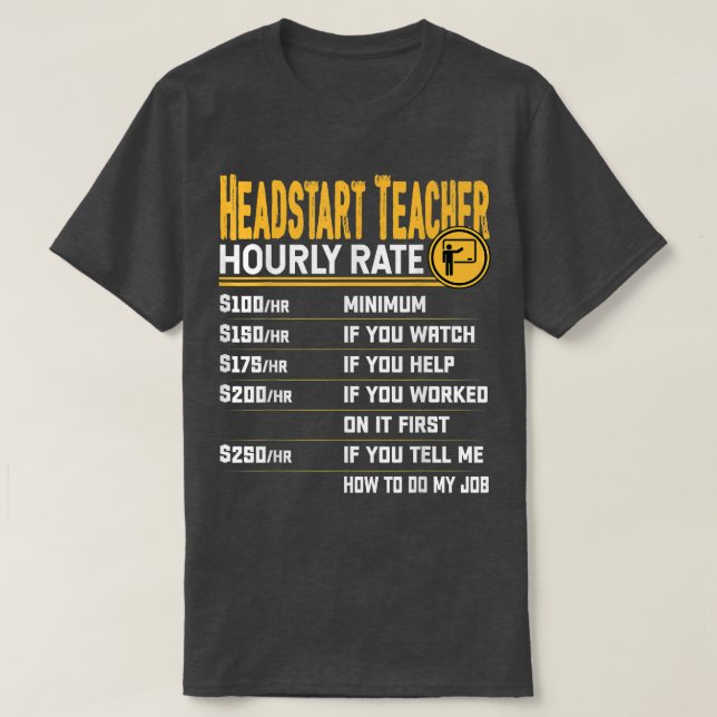 Camiseta Tasa horaria de los profesores principiantes - Pre (Diseño del anverso)