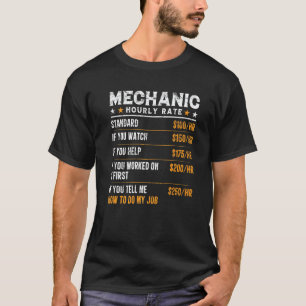 Camiseta Tasa Horaria de Mecánico de Garaje Trabajador Mecá