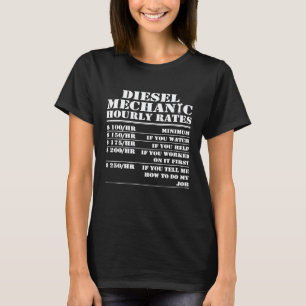 Camiseta Tasa Horaria de Mecánico Diesel Motor Vehículo Man