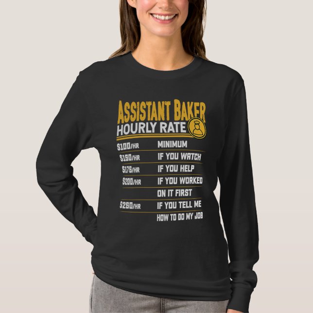 Camiseta Tasa Horaria de Panadero Asistente Chef de Reposte (Anverso)