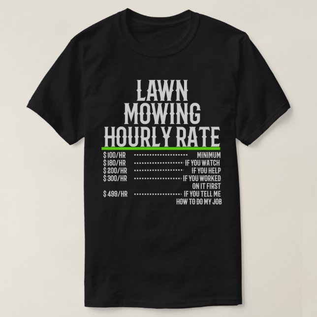 Camiseta Tasa horaria de siembra de césped (Diseño del anverso)