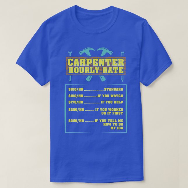 Camiseta Tasa horaria del carpintero (Diseño del anverso)