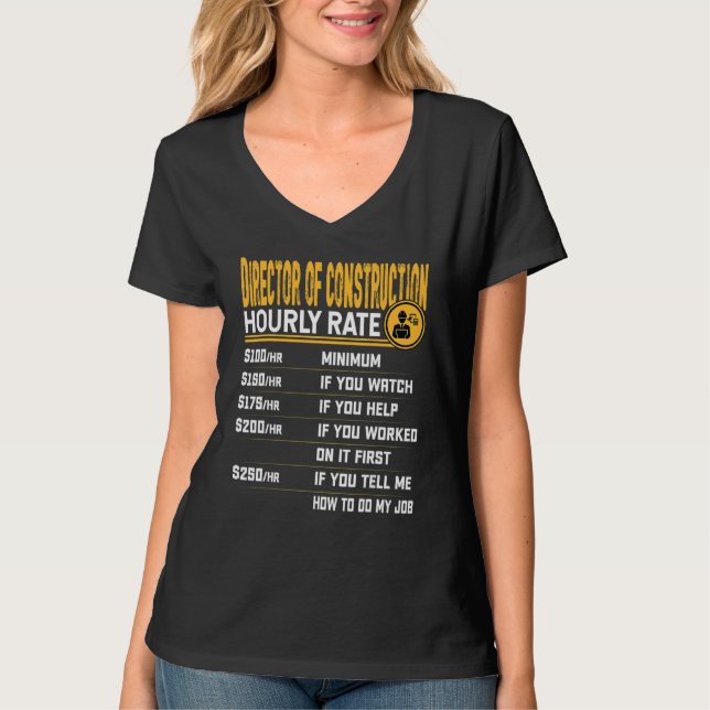 Camiseta Tasa horaria del director de construcción (Anverso)
