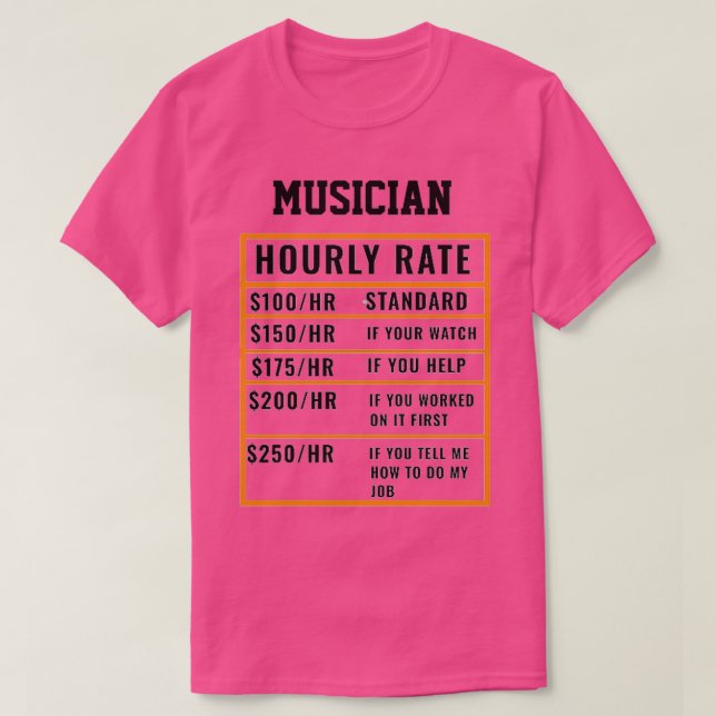Camiseta Tasa horaria del músico (Diseño del anverso)