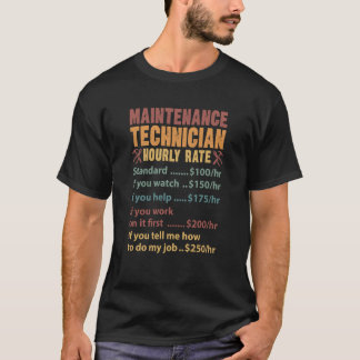 Camiseta Tasa Horaria del Técnico de Mantenimiento Técnico