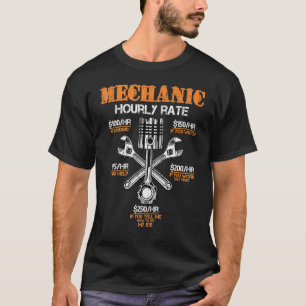 Camiseta Tasas de mano de obra por hora mecánicas Día de la