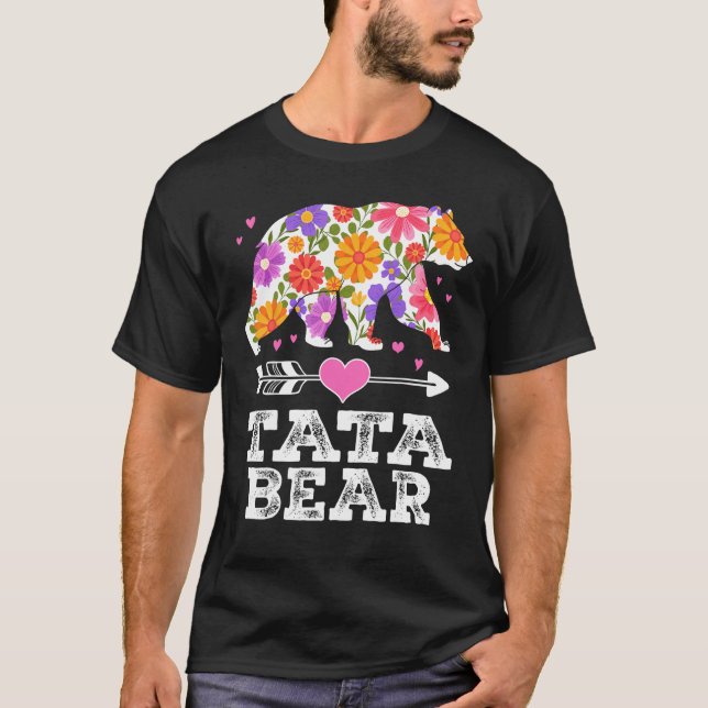 Camiseta Tata Bear Floral Día de la Madre Familia (Anverso)