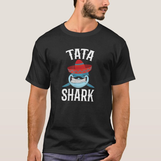 Camiseta Tata Shark Papi español gracioso (Anverso)