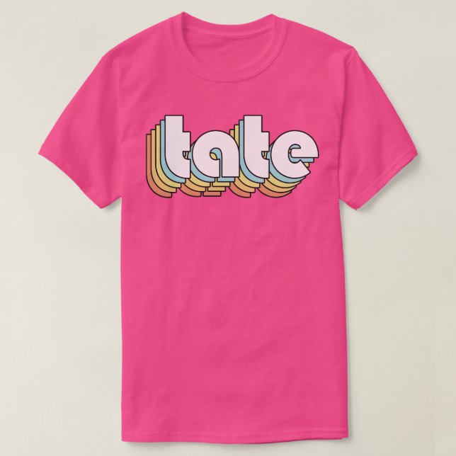 Camiseta Tate Retro Rainbow Typography Style (Diseño del anverso)