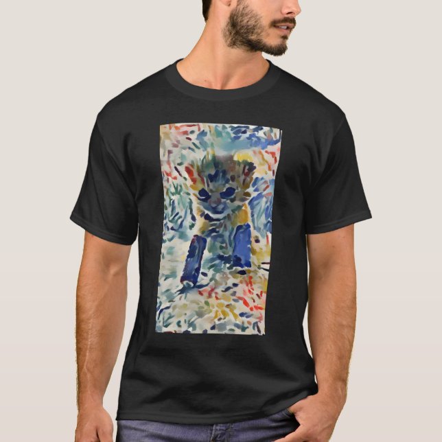 Camiseta Tater Tot Cat en el estilo de pintura Matisse (Anverso)