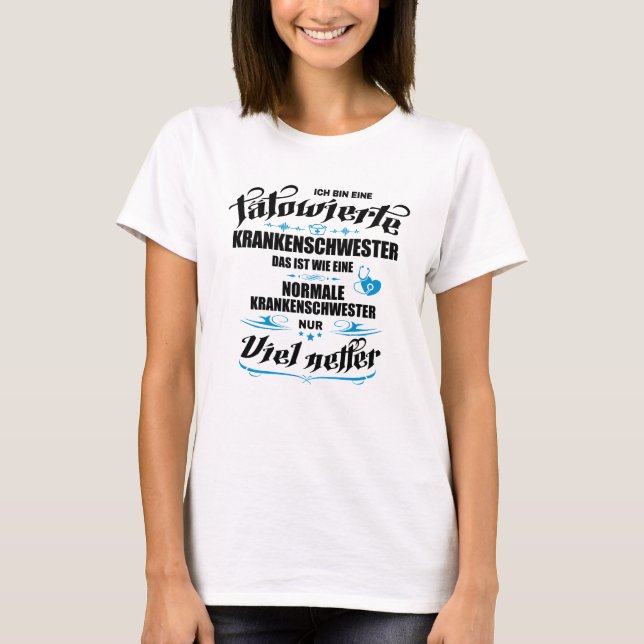 Camiseta Tätowierte Krankenschwester Krankenpflegerin (Anverso)